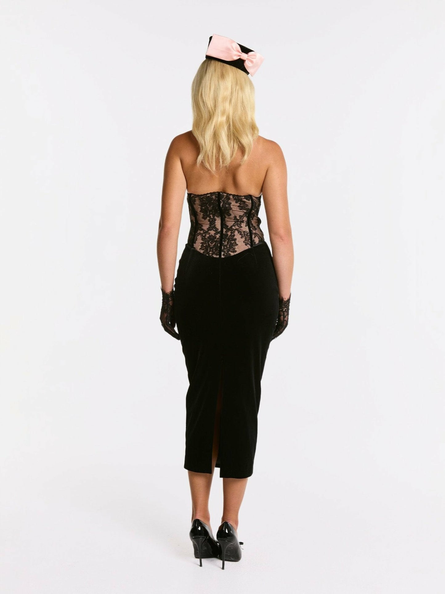 Nana Jacqueline Matilda Velvet Dress: Black Maxi Dress for Cocktail Party Black