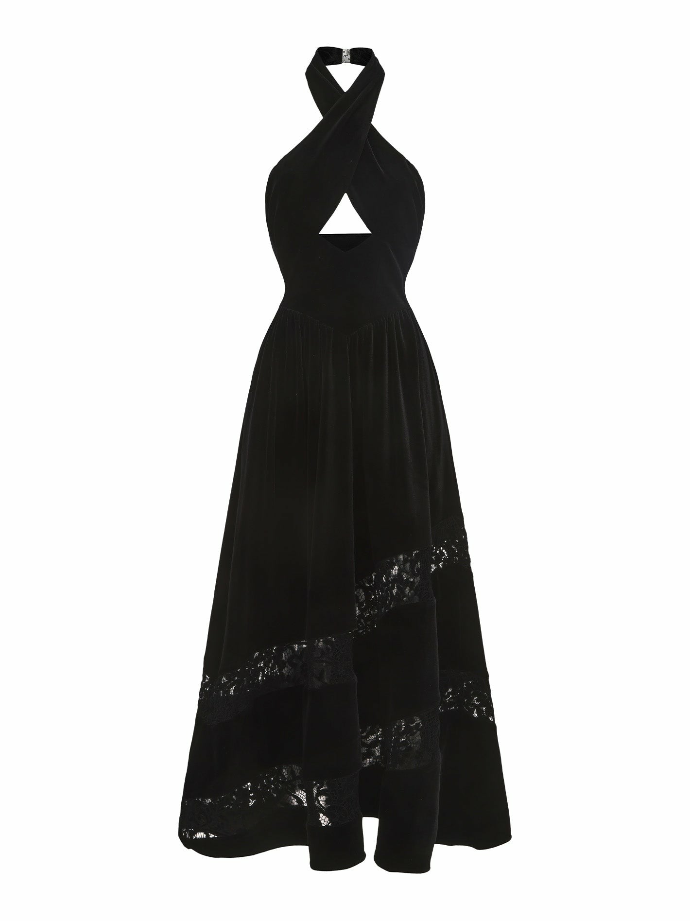Nana Jacqueline Maxine Velvet Dress: Black Maxi Dress for Cocktail Party Black