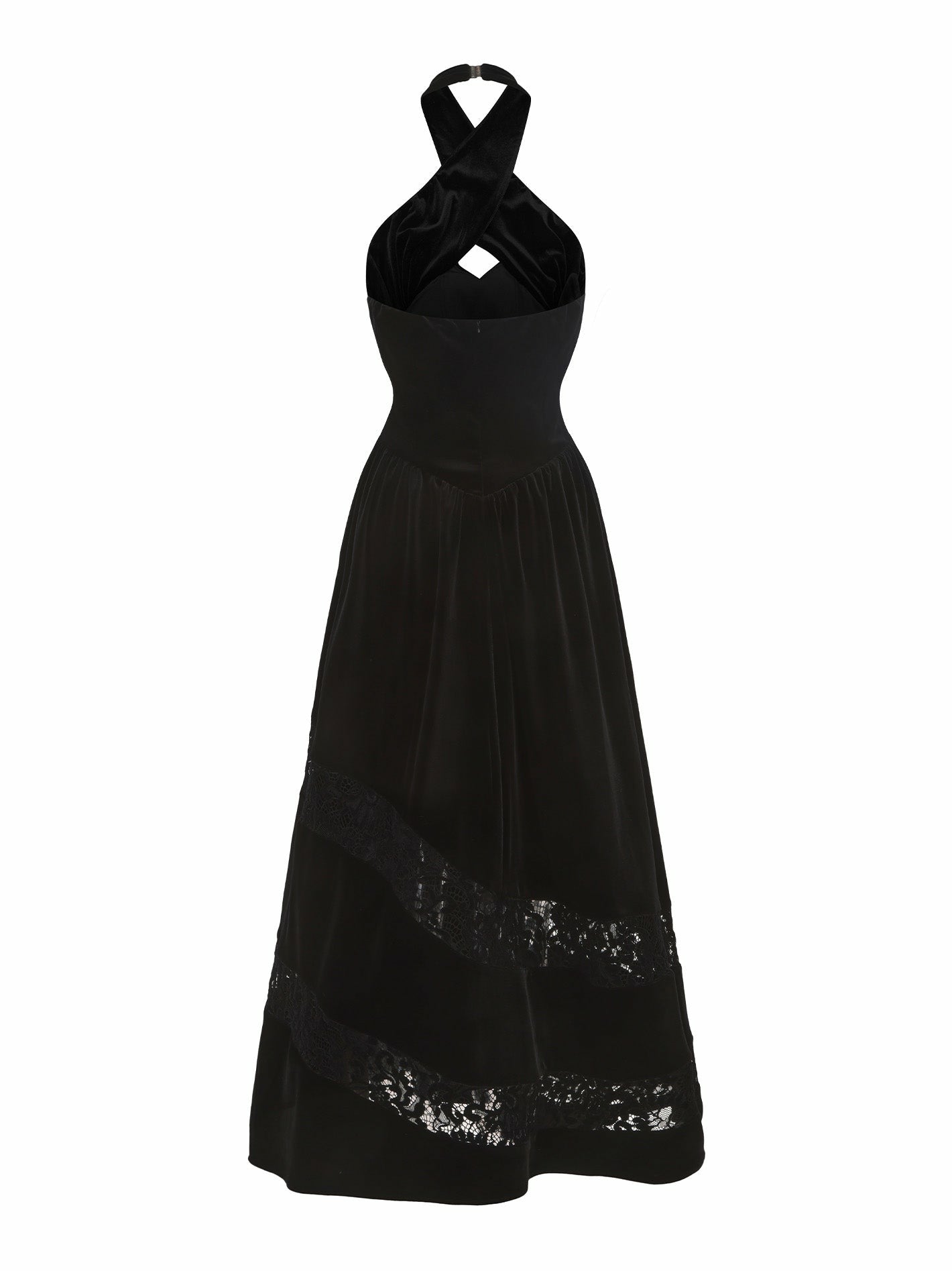 Nana Jacqueline Maxine Velvet Dress: Black Maxi Dress for Cocktail Party Black