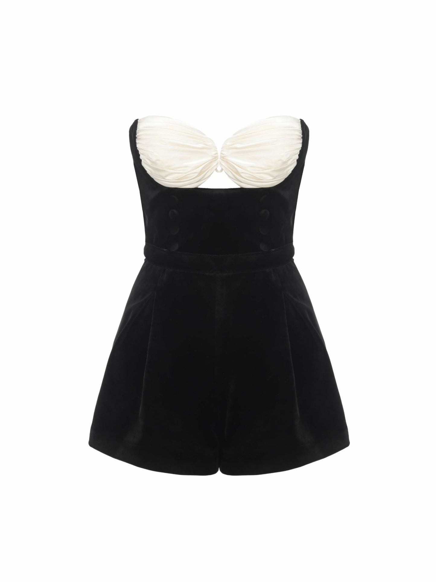 Nana Jacqueline Amanda Velvet Jumpsuit: White Jumpsuit for Wedding After-Party White