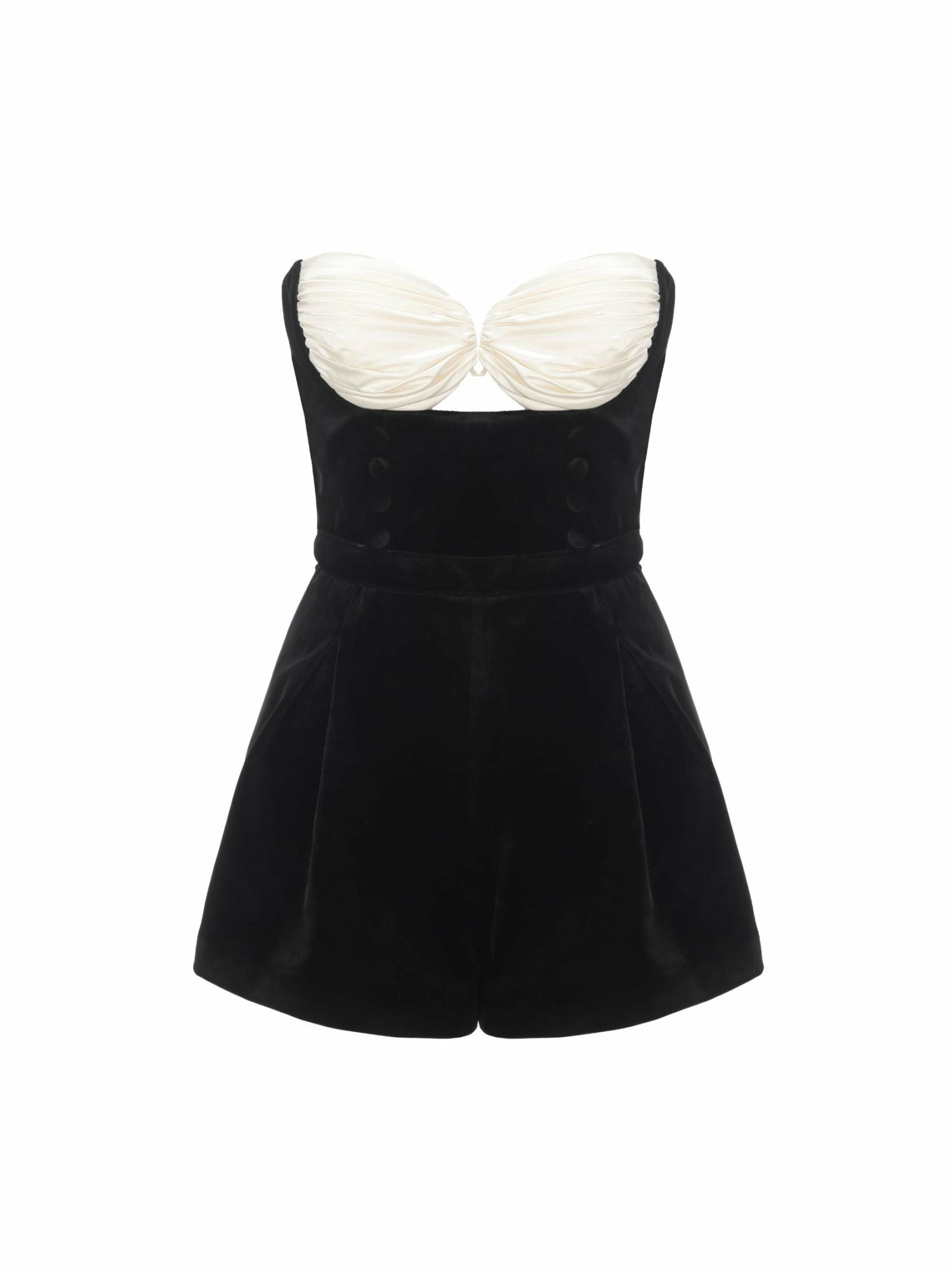 Nana Jacqueline Amanda Velvet Jumpsuit: White Jumpsuit for Wedding After-Party White