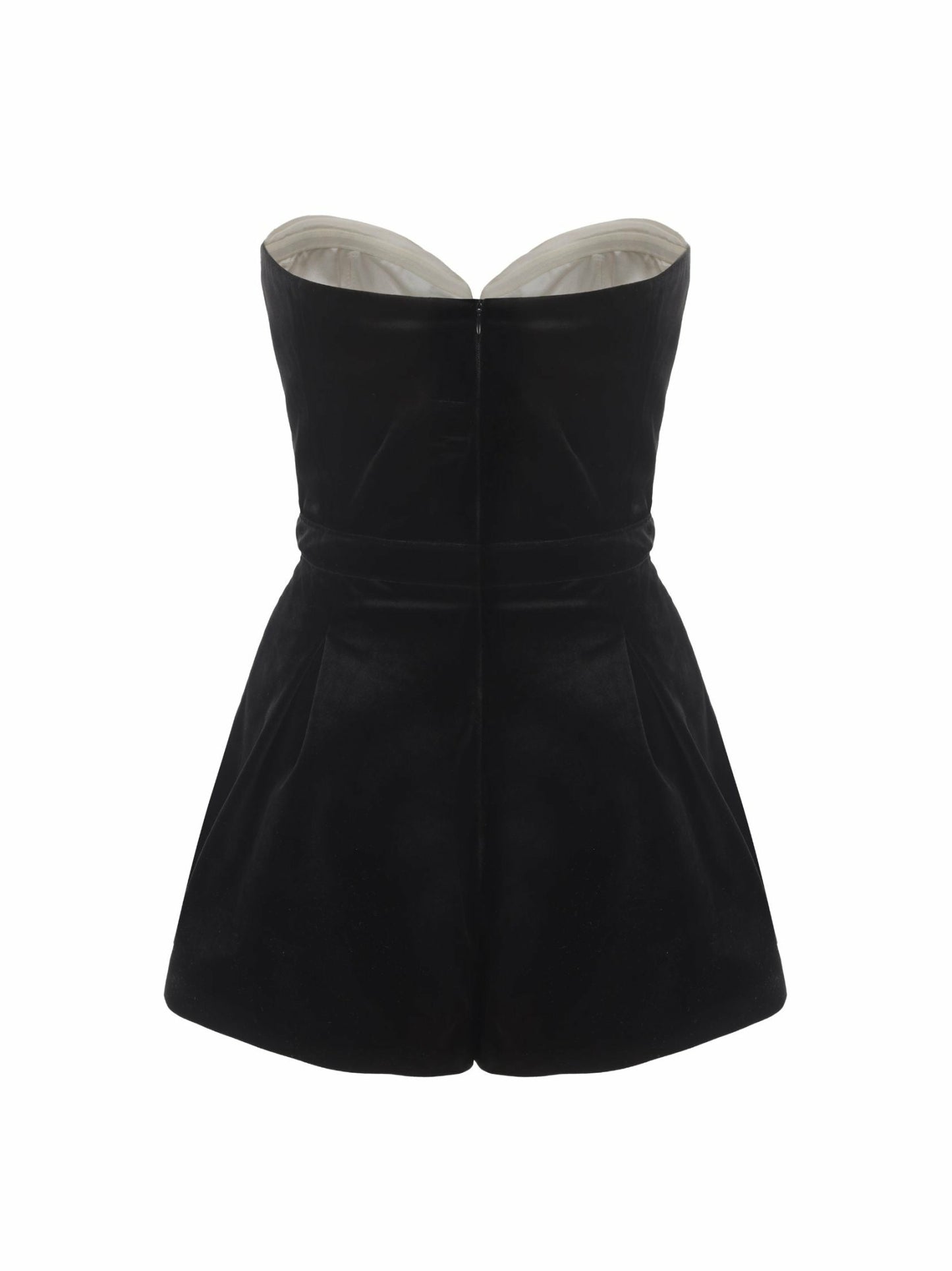 Nana Jacqueline Amanda Velvet Jumpsuit: White Jumpsuit for Wedding After-Party White