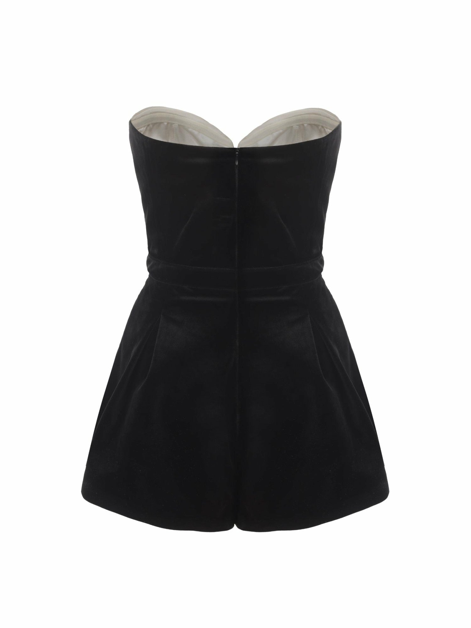 Nana Jacqueline Amanda Velvet Jumpsuit: White Jumpsuit for Wedding After-Party White