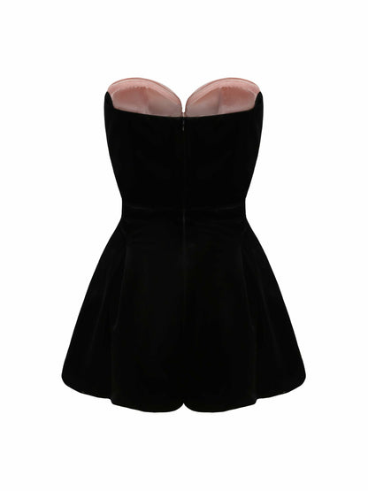 Nana Jacqueline Amanda Velvet Jumpsuit: Pink Jumpsuit for Cocktail Party Pink