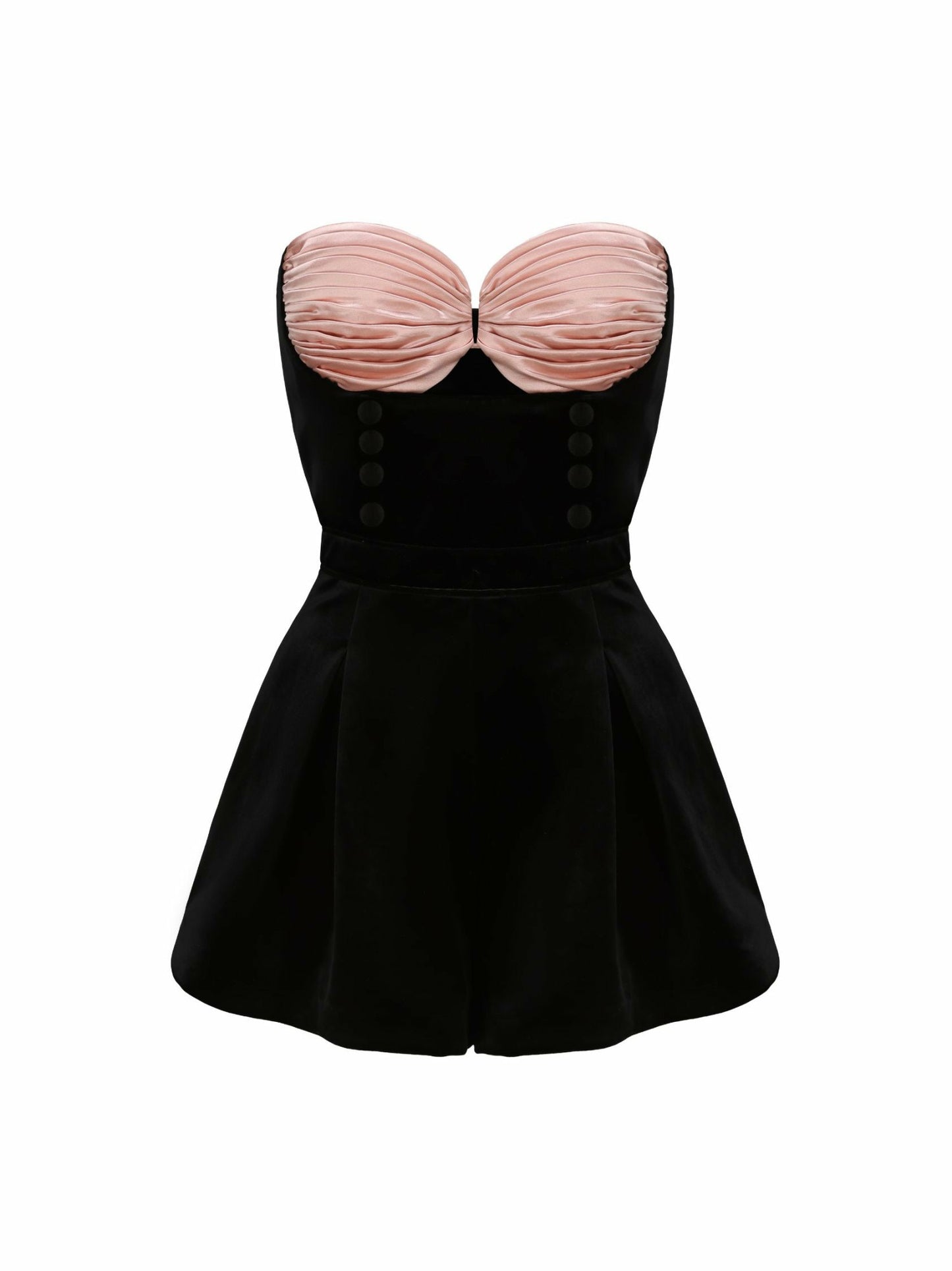 Nana Jacqueline Amanda Velvet Jumpsuit: Pink Jumpsuit for Cocktail Party Pink