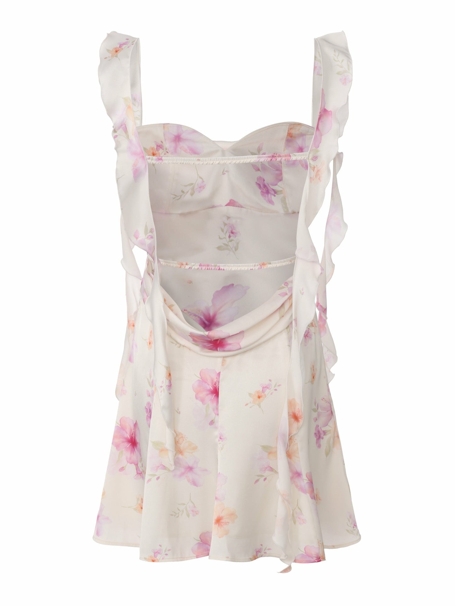 Nana Jacqueline Karina Open-Back Floral Ivory Dress Champagne