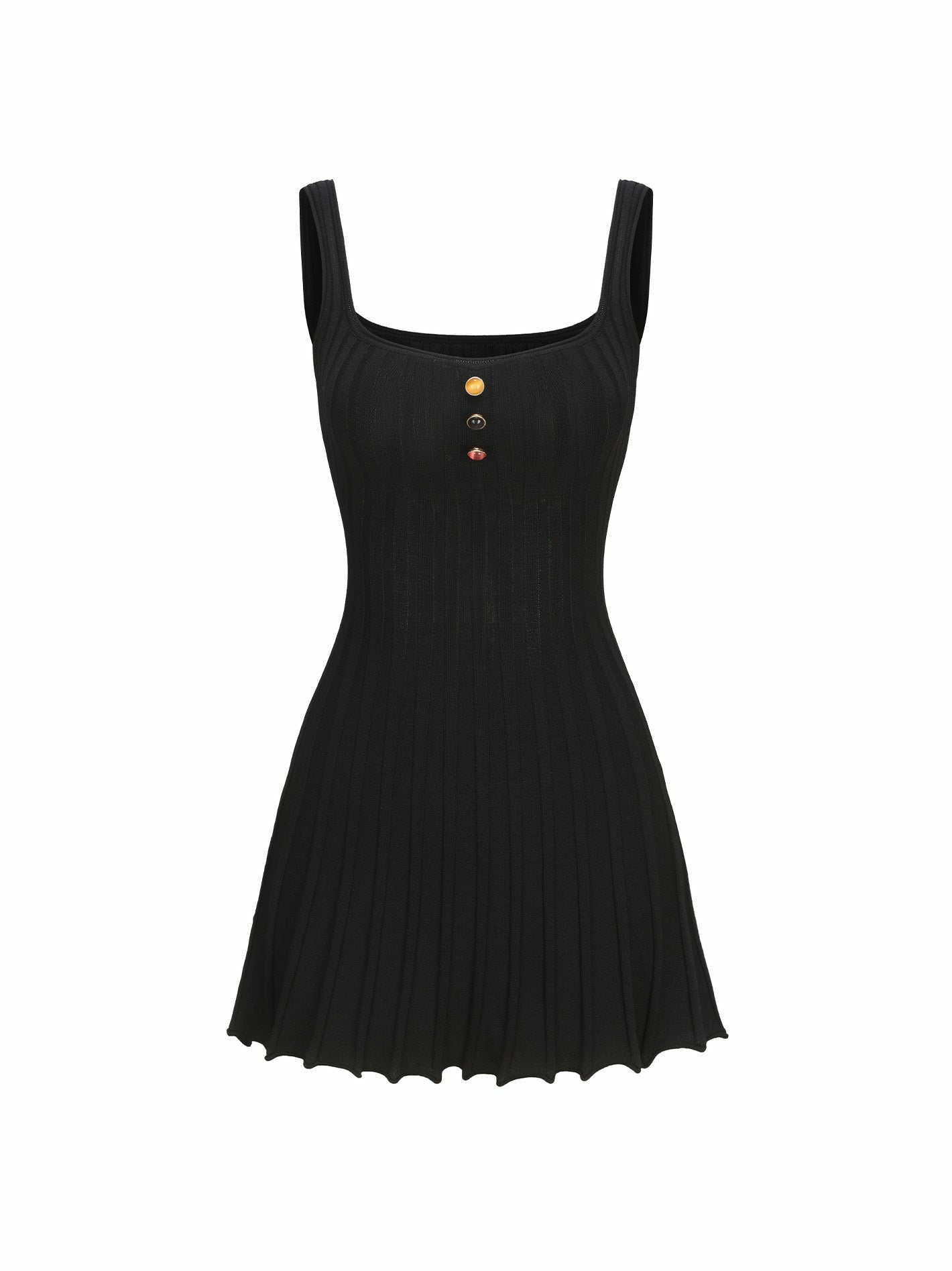 Nana Jacqueline Janelle Knit Dress: Black Mini Dress for Date Night Black
