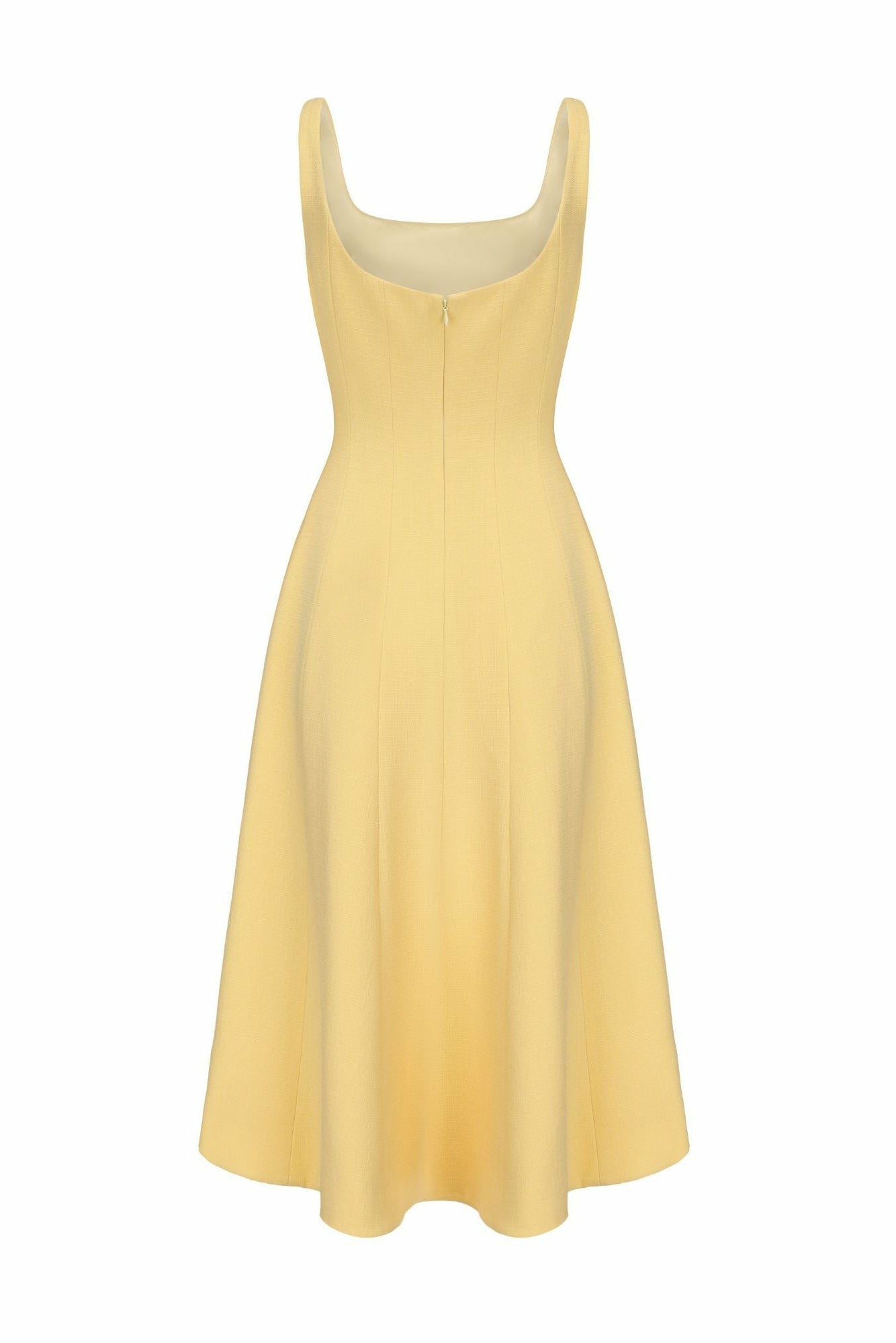 Nana Jacqueline Josephine Dress: Yellow Midi Dress for Garden Party Yellow