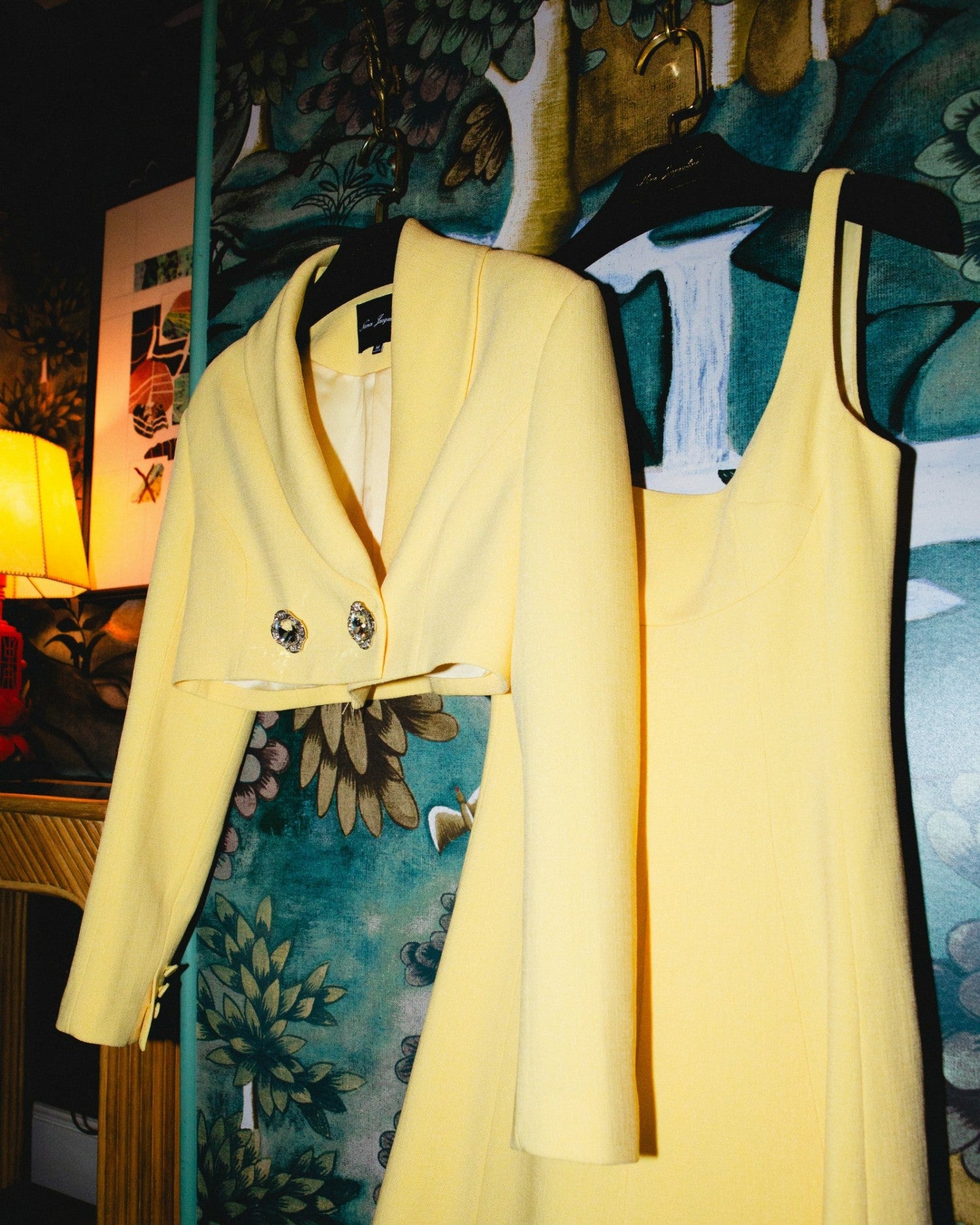 Nana Jacqueline Josephine Dress: Yellow Midi Dress for Garden Party Yellow