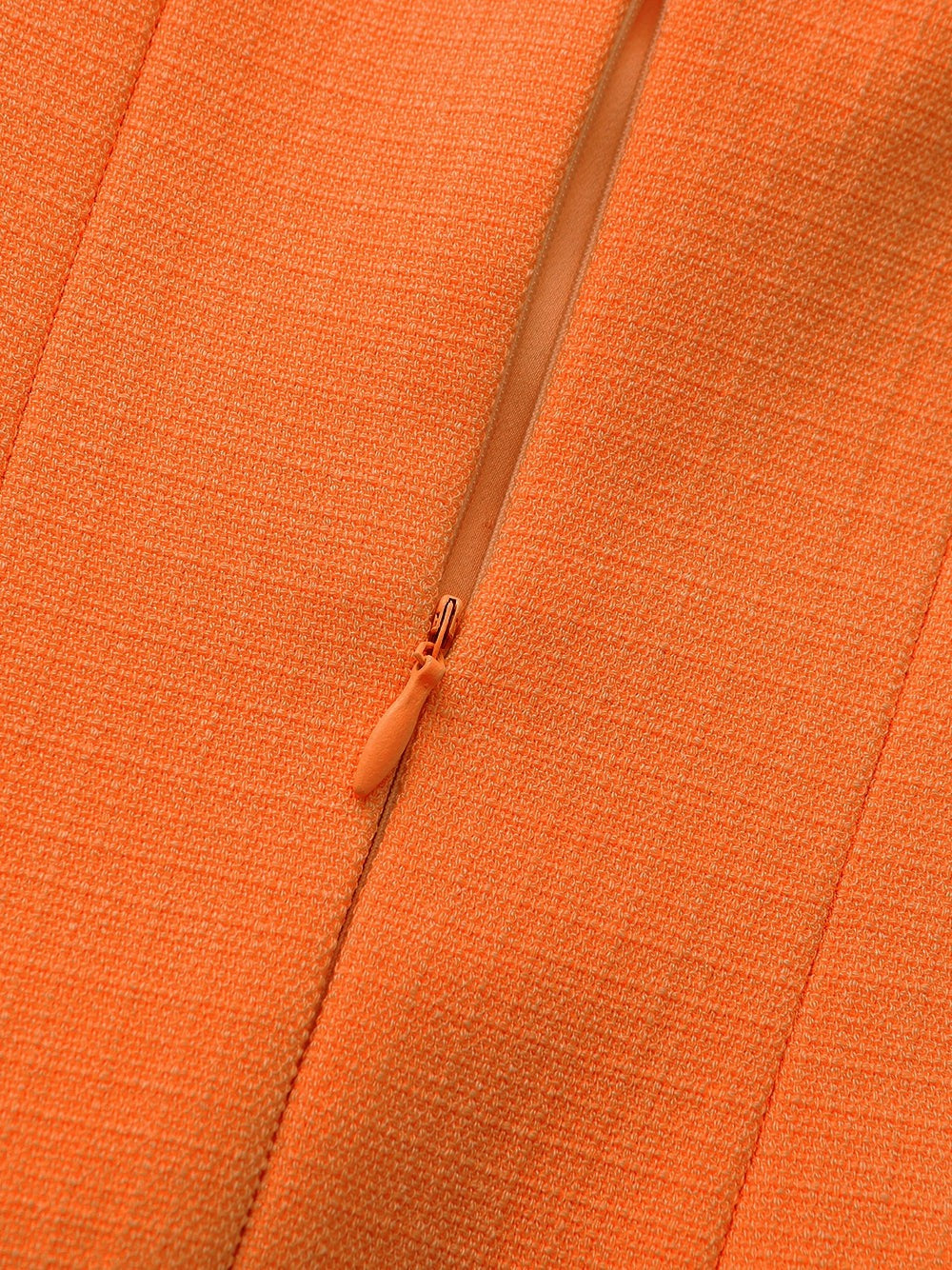 Nana Jacqueline Orange Square-Neck Paneled Midi Dress Orange