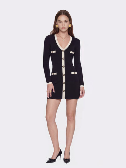 Nana Jacqueline Yvette Dress: Black Mini Dress for Date Night Black