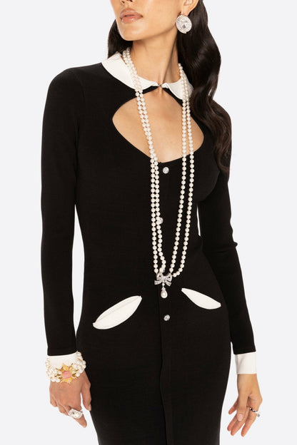 Nana Jacqueline Colette Knit Maxi Dress: Black Maxi Dress for Cocktail Party Black