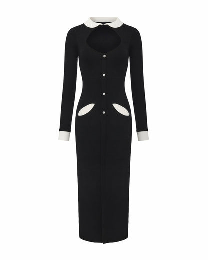 Nana Jacqueline Colette Knit Maxi Dress: Black Maxi Dress for Cocktail Party Black
