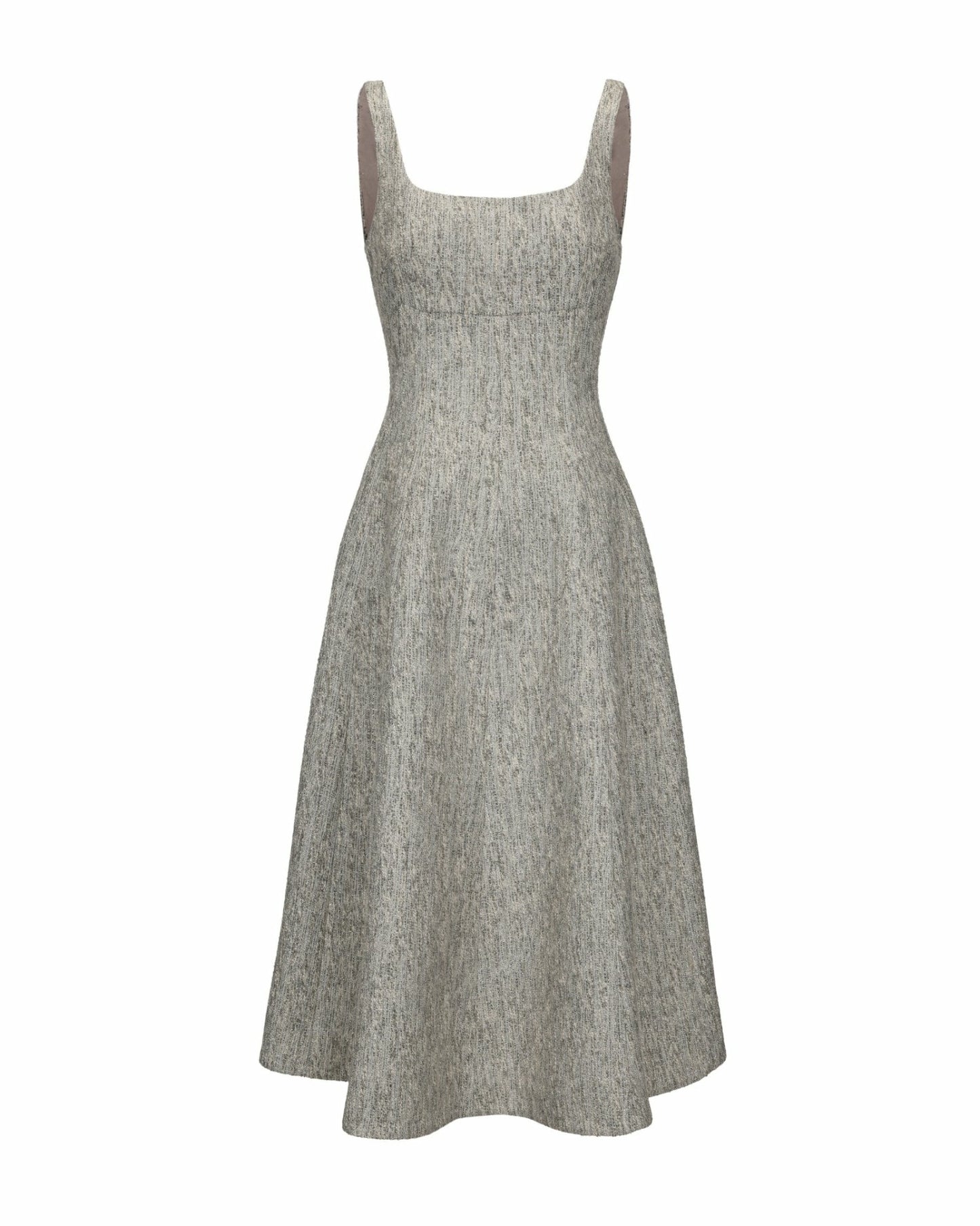 Nana Jacqueline Josephine Dress: Gray Midi Dress for Garden Party Gray