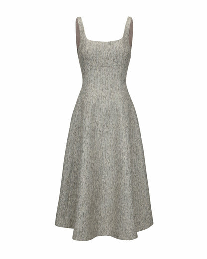 Nana Jacqueline Josephine Dress: Gray Midi Dress for Garden Party Gray