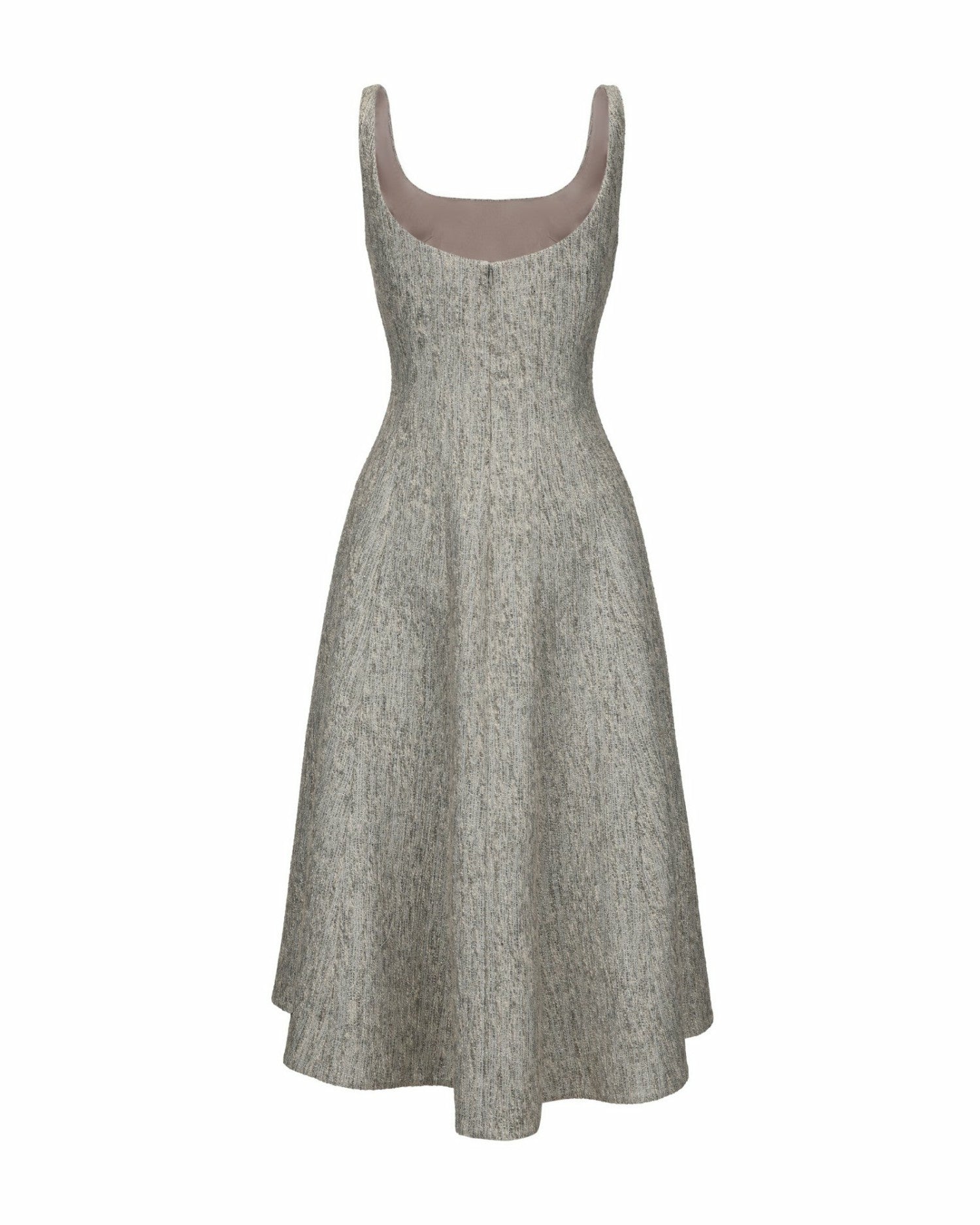 Nana Jacqueline Josephine Dress: Gray Midi Dress for Garden Party Gray