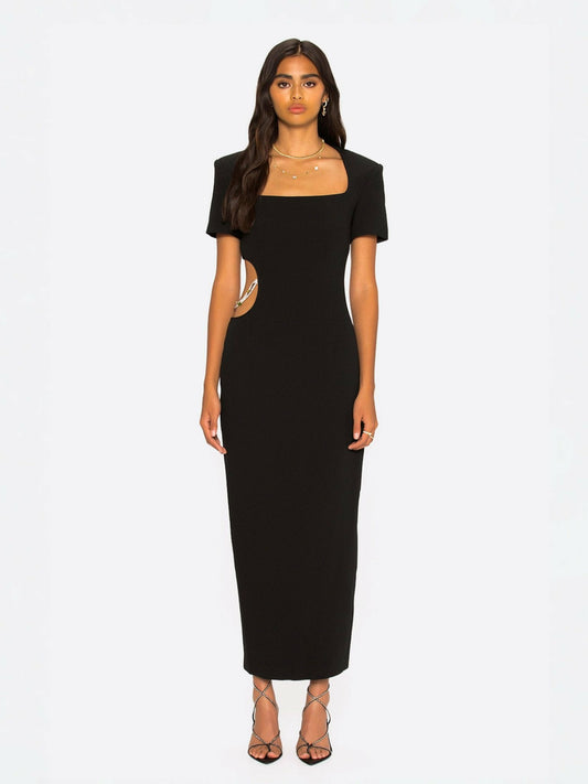 Nana Jacqueline Zoe Dress: Black Maxi Dress for Cocktail Party Black