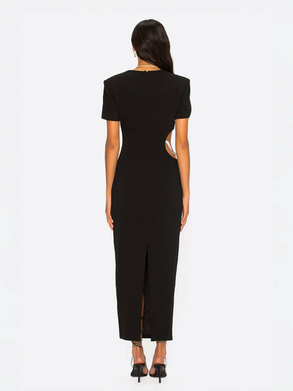 Nana Jacqueline Zoe Dress: Black Maxi Dress for Cocktail Party Black