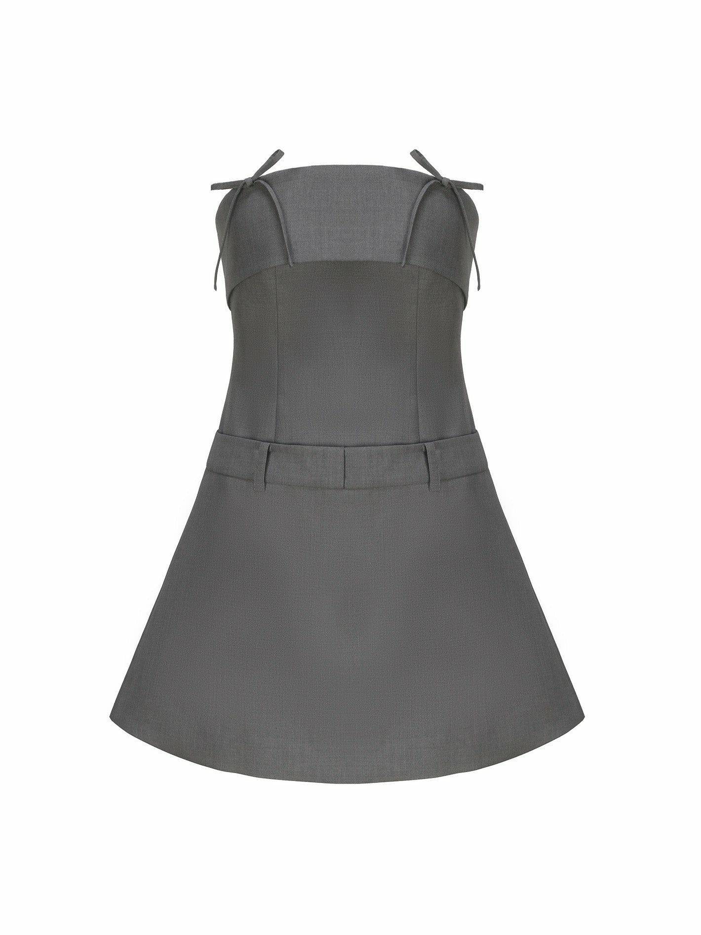 Nana Jacqueline Ashley Dress: Grey Mini Dress for Date Night Grey