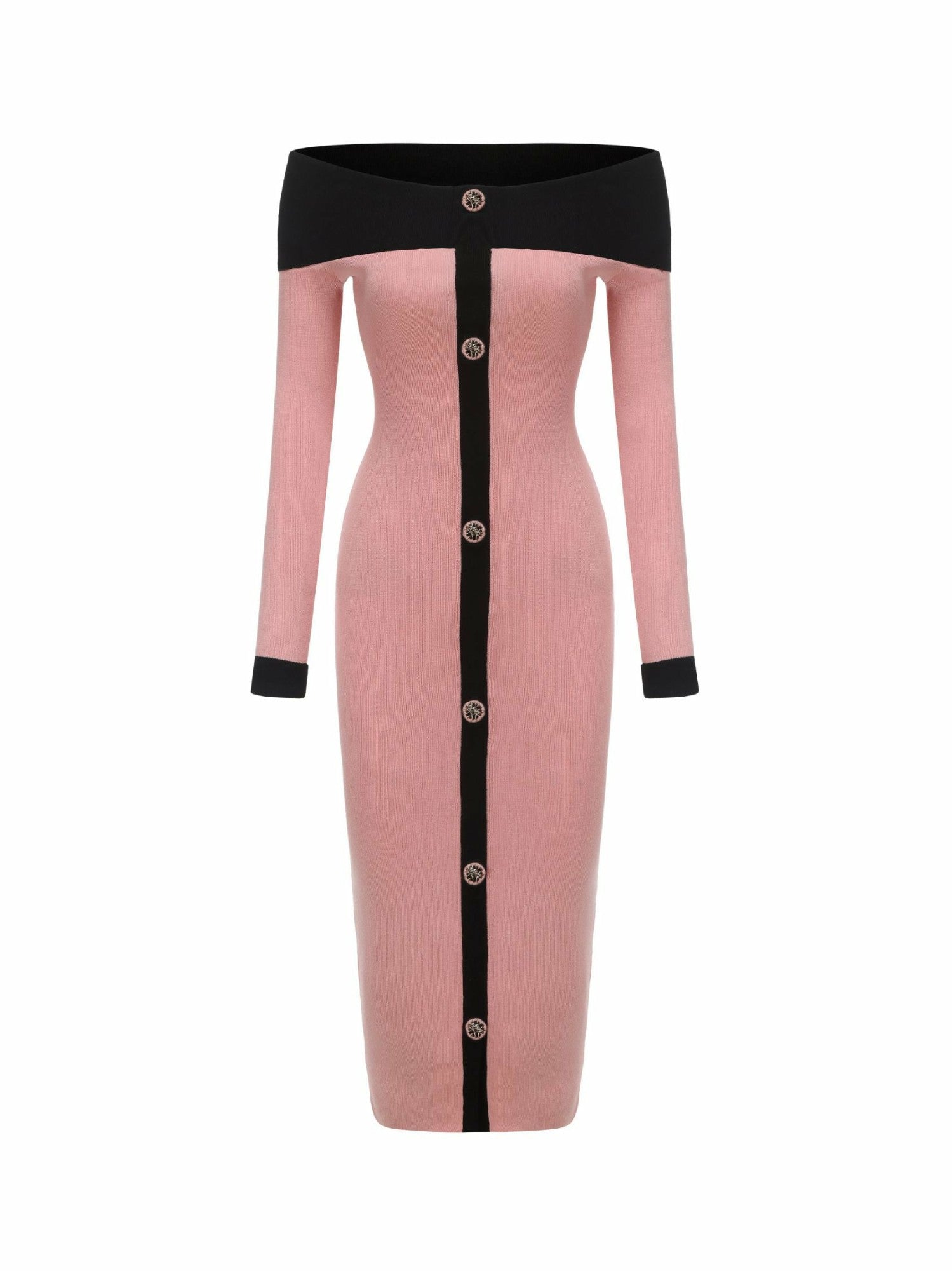 Nana Jacqueline Annie Knit Dress: Pink Midi Dress for Brunch Pink