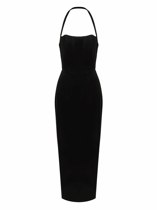 Nana Jacqueline Serena Dress: Black Midi Dress for Cocktail Party Black
