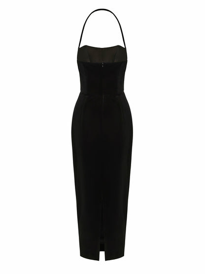 Nana Jacqueline Serena Dress: Black Midi Dress for Cocktail Party Black