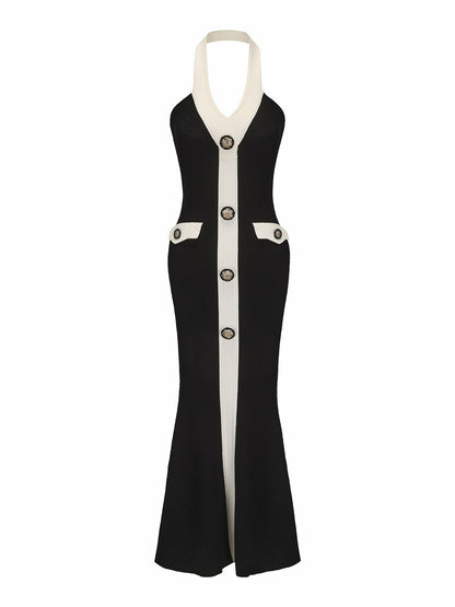 Nana Jacqueline Regina Knit Dress: Black Maxi Dress for Cocktail Party Black