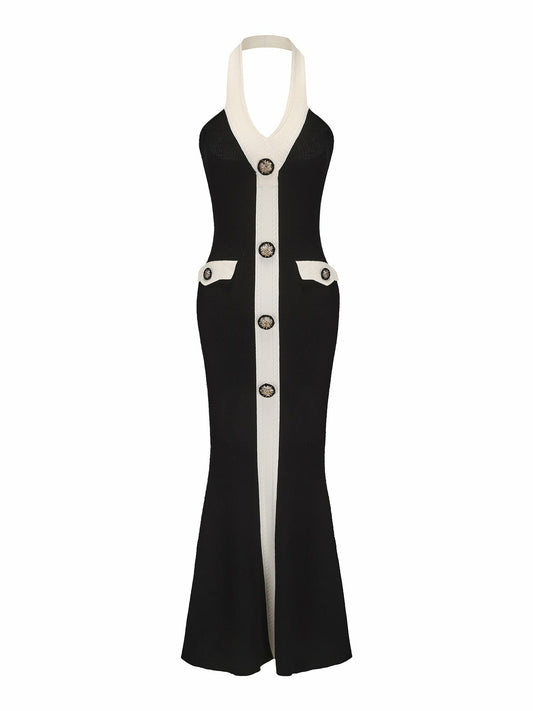 Nana Jacqueline Regina Knit Dress: Black Maxi Dress for Cocktail Party Black