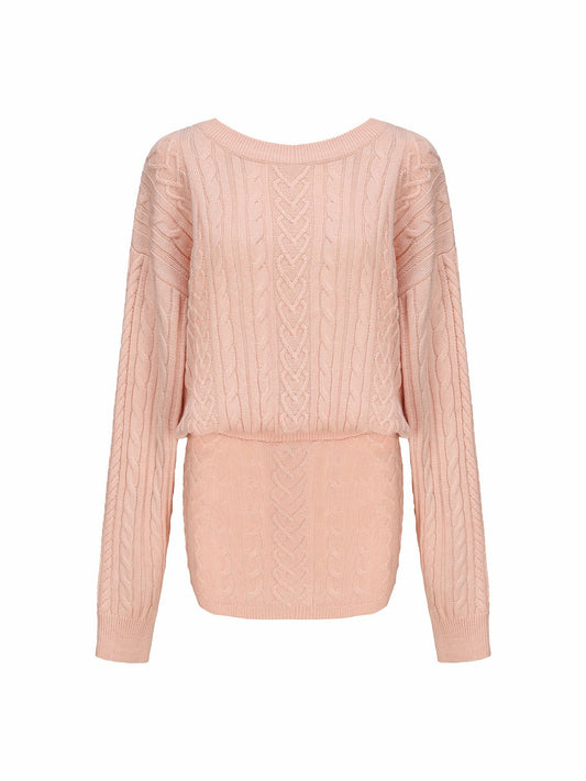 Nana Jacqueline Kendall Knit Dress: Peach Knit Dress for Brunch Peach