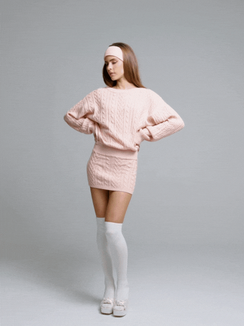 Nana Jacqueline Kendall Knit Dress: Peach Knit Dress for Brunch Peach