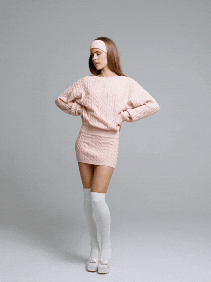 Nana Jacqueline Kendall Knit Dress: Peach Knit Dress for Brunch Peach