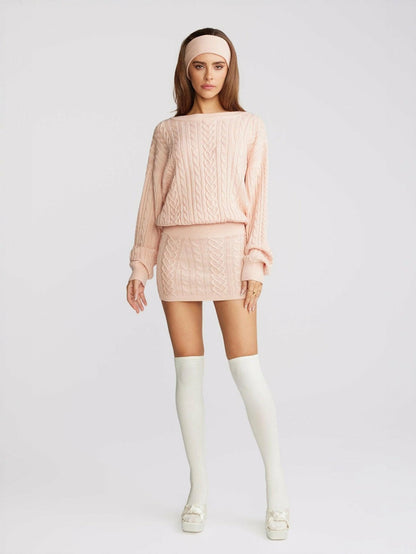 Nana Jacqueline Kendall Knit Dress: Peach Knit Dress for Brunch Peach