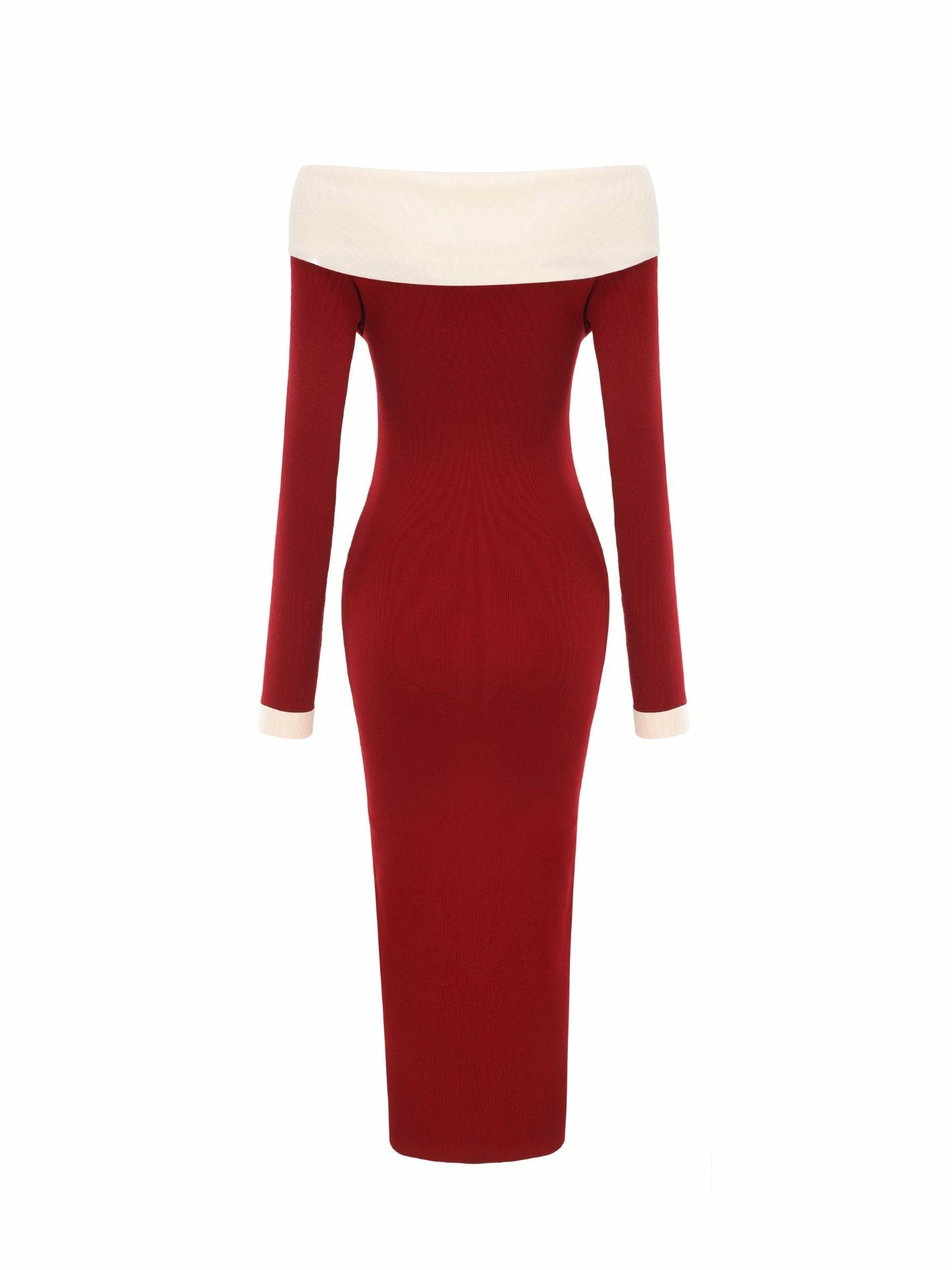 Nana Jacqueline Annie Knit Dress: Red Midi Dress for Date Night Red