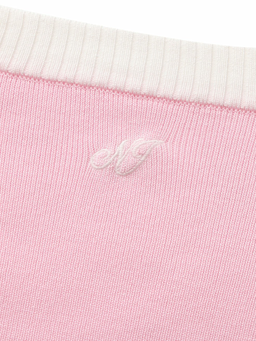 Nana Jacqueline Pink Contrast-Trim Fitted Knit Top Pink