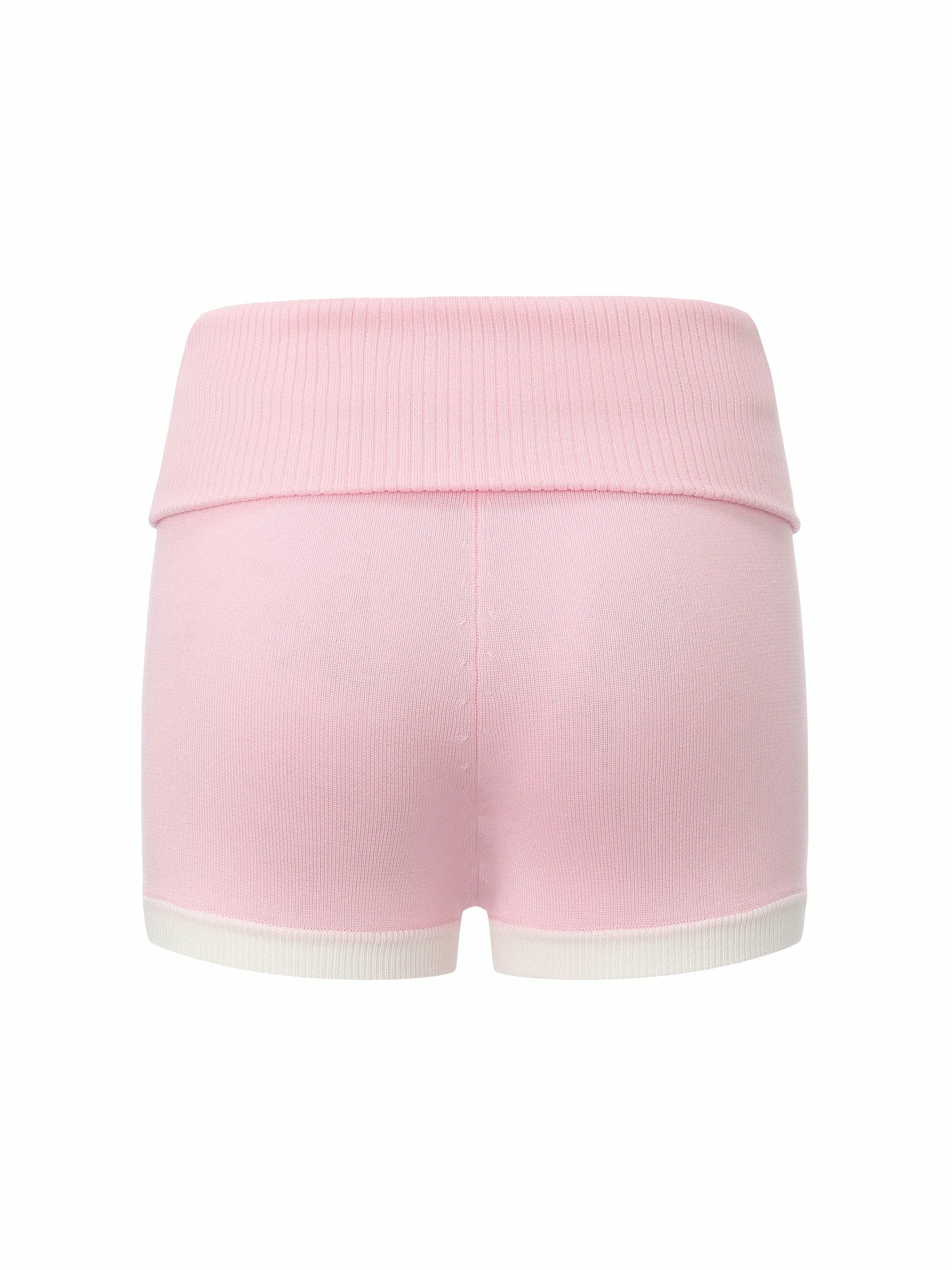 Nana Jacqueline Pink Fold-Over Waist Knit Shorts Pink