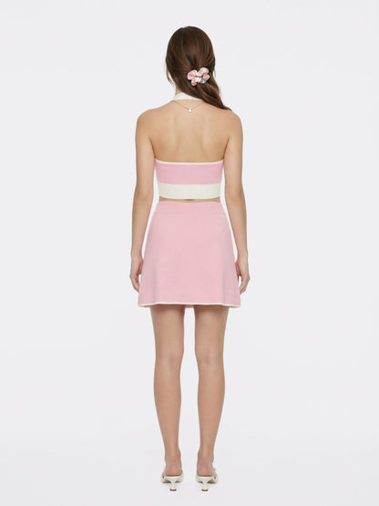 Nana Jacqueline Pink Contrast A-Line Skirt Pink