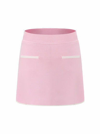 Nana Jacqueline Pink Contrast A-Line Skirt Pink