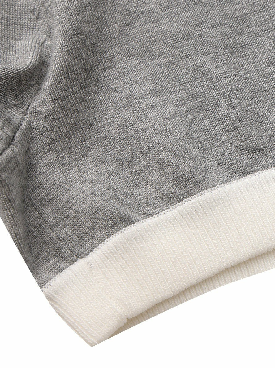 Nana Jacqueline Grey Knit Shorts with Fold-Over Waistband Grey