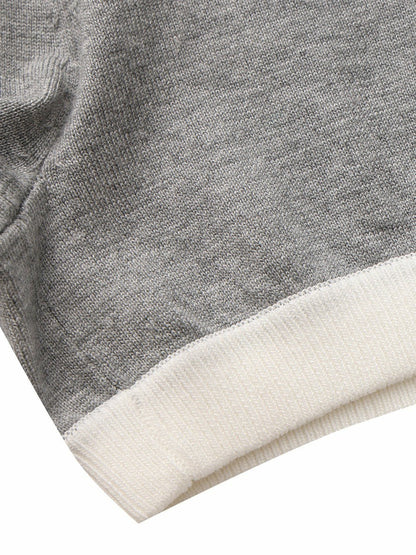 Nana Jacqueline Grey Knit Shorts with Fold-Over Waistband Grey