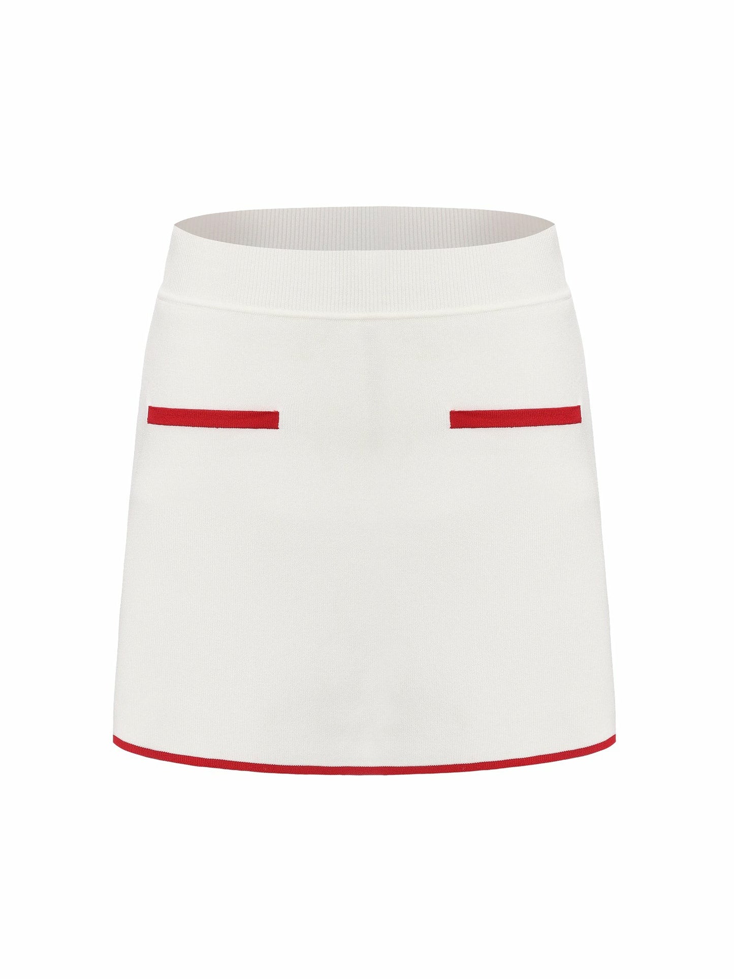 Nana Jacqueline White Contrast A-Line Skirt White