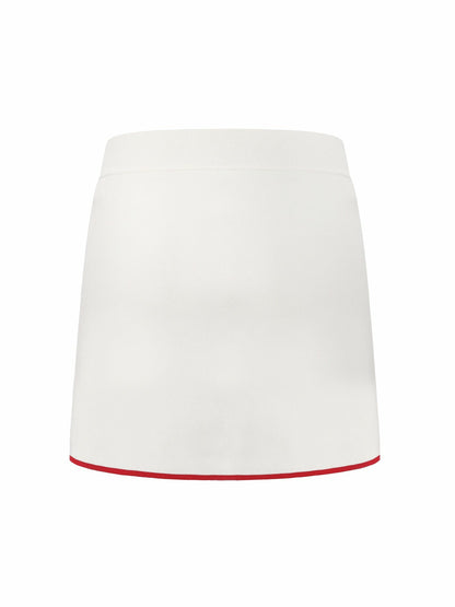 Nana Jacqueline White Contrast A-Line Skirt White