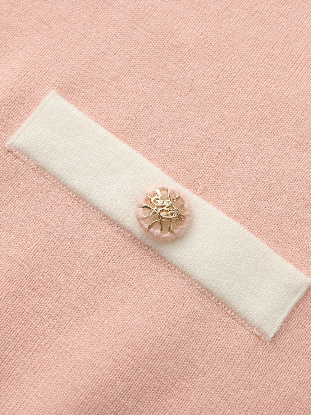 Nana Jacqueline Colette Off-Shoulder Contrast Knit Blush Pink Top Pink