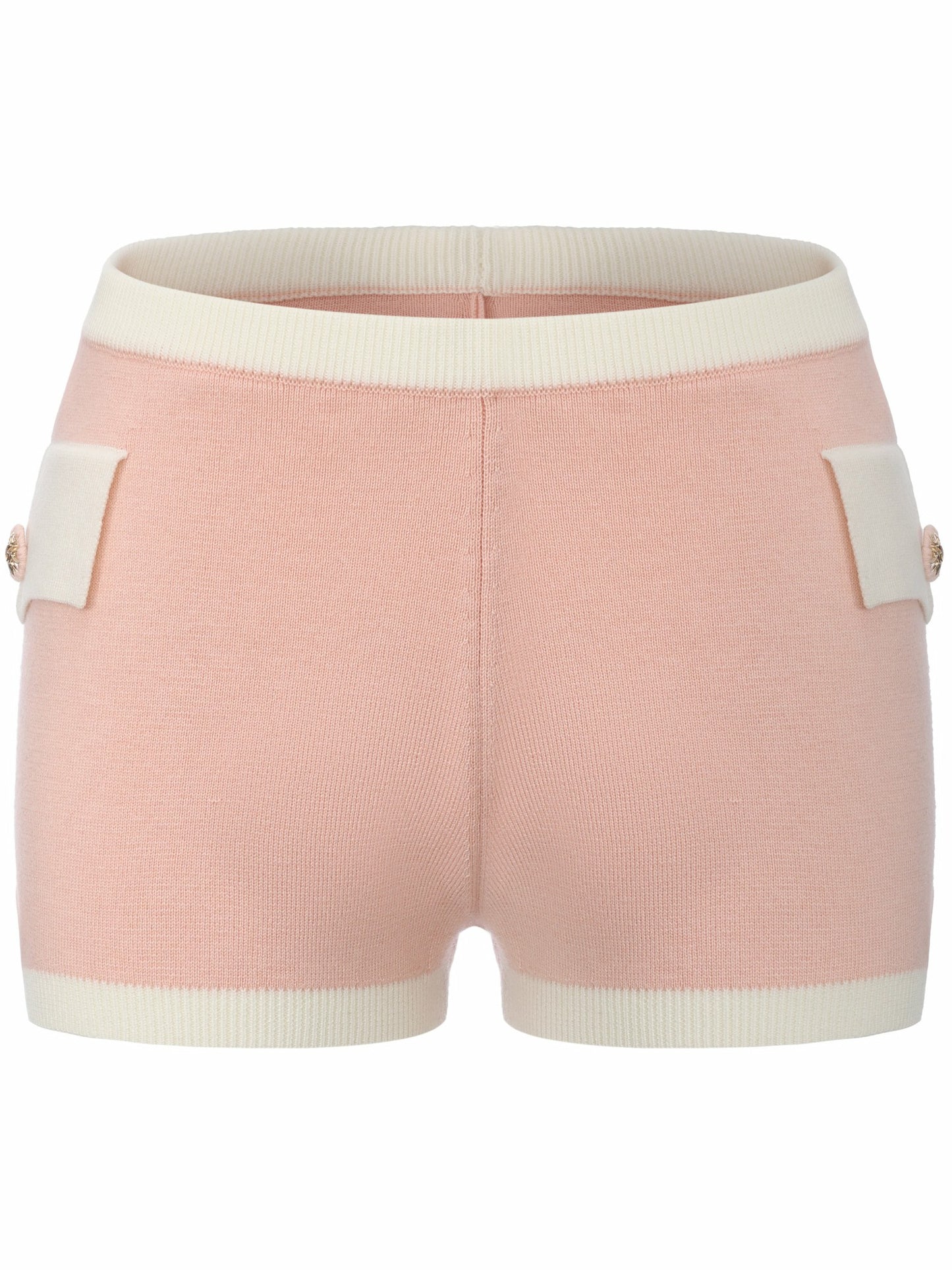 Nana Jacqueline Colette Contrast Knit Blush Pink Lounge Shorts Pink