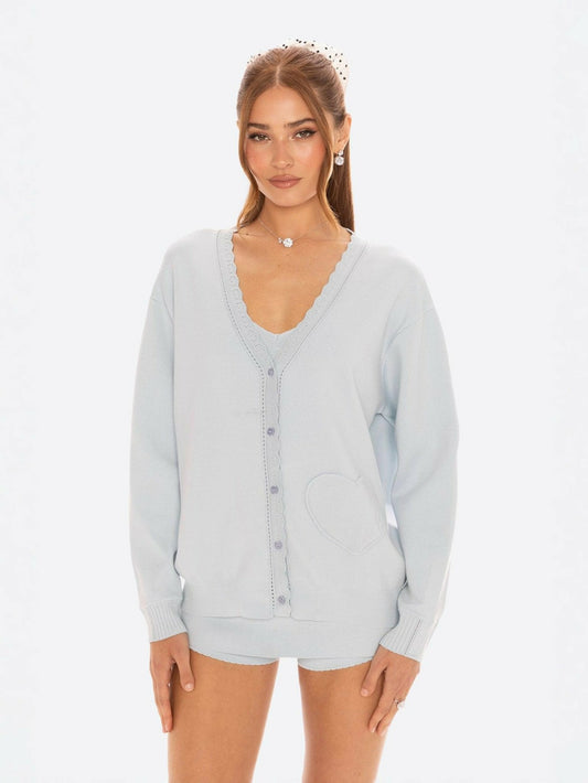 Nana Jacqueline Carrie Cardigan: Blue Cardigan for Country Club Brunch Blue