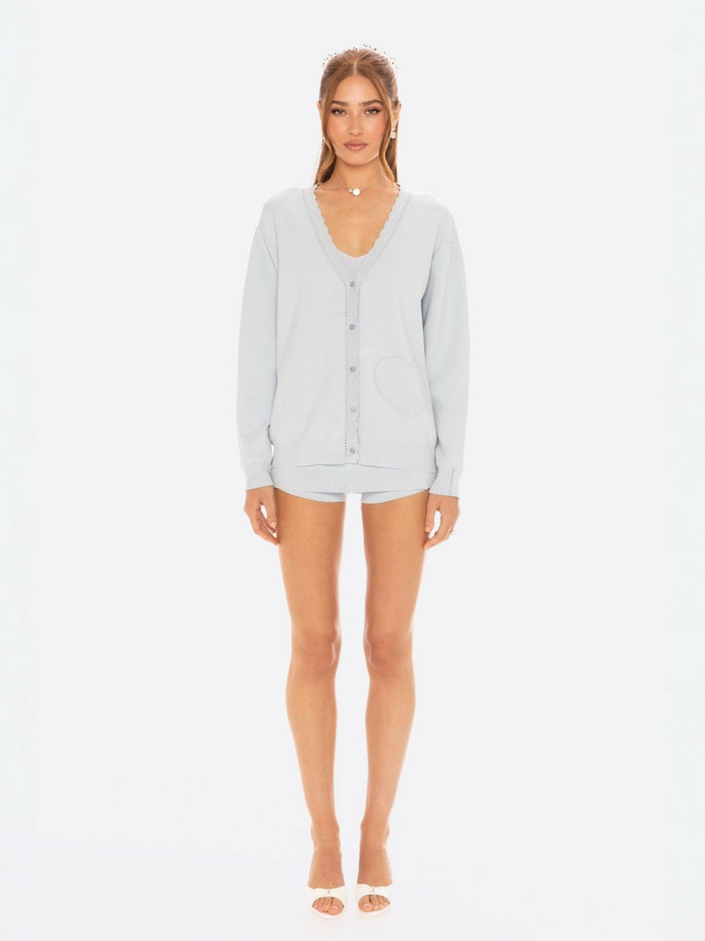 Nana Jacqueline Carrie Cardigan: Blue Cardigan for Country Club Brunch Blue