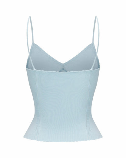 Nana Jacqueline Carrie Top: Blue Knit Top for Resort Brunch Blue