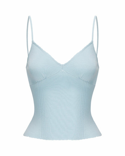 Nana Jacqueline Carrie Top: Blue Knit Top for Resort Brunch Blue