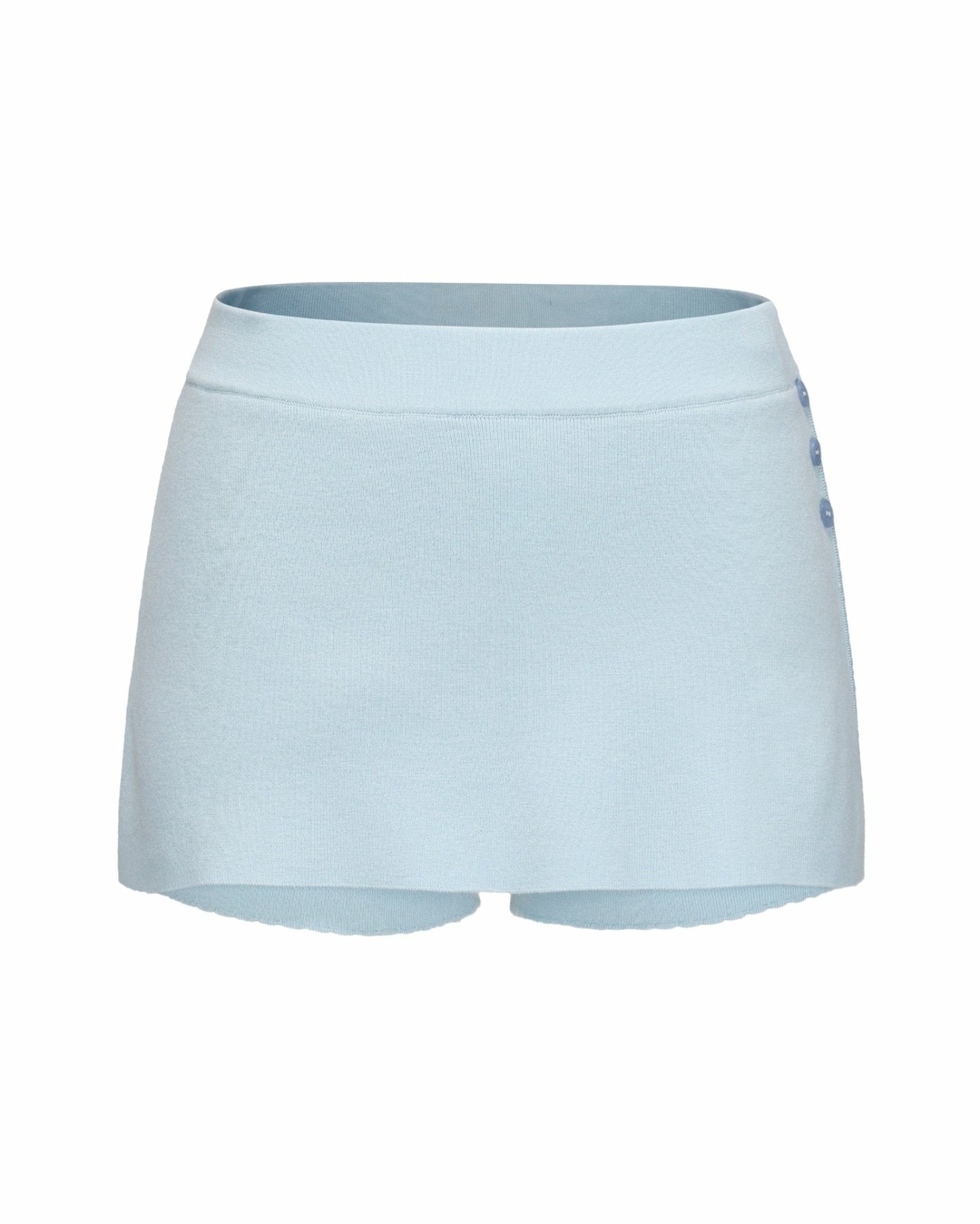 Nana Jacqueline Carrie Shorts: Blue Knit Shorts for Resort Brunch Blue