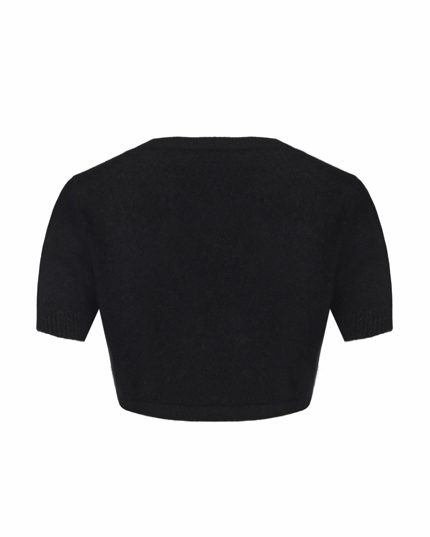 Nana Jacqueline Elara Knitted Cropped Cardigan: Black Cardigan for Date Night Black