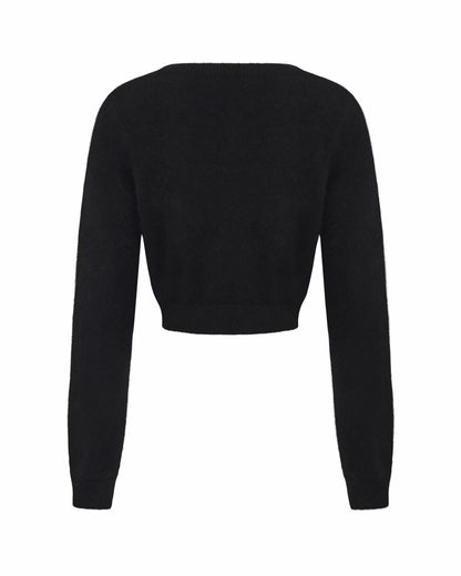 Nana Jacqueline Mirabelle Knitted Cardigan: Black Cardigan for Brunch Black